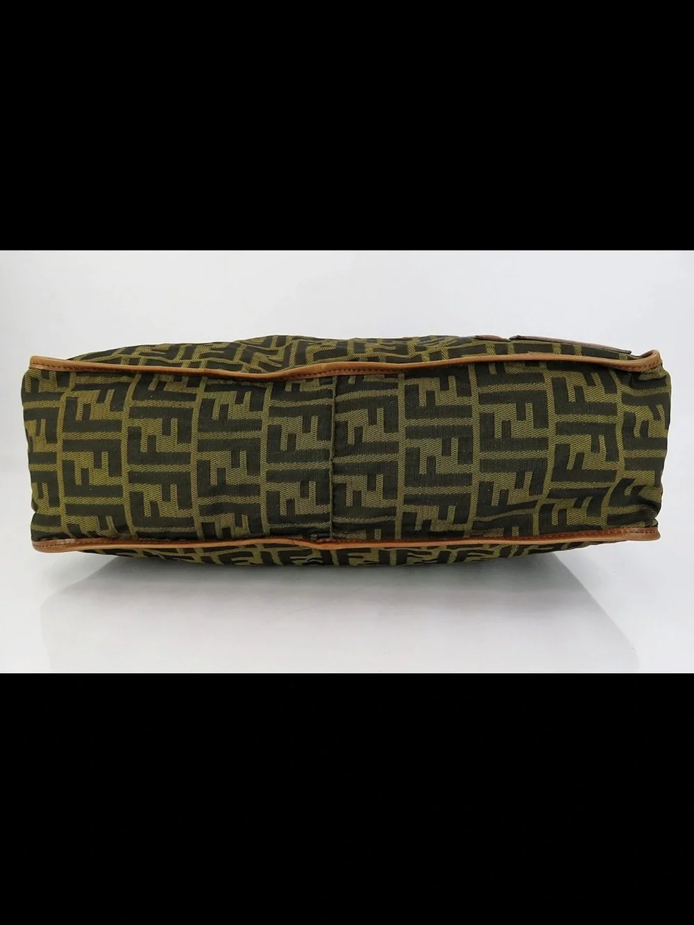 Fendi Olive & Brown FF Logo Messenger Bag